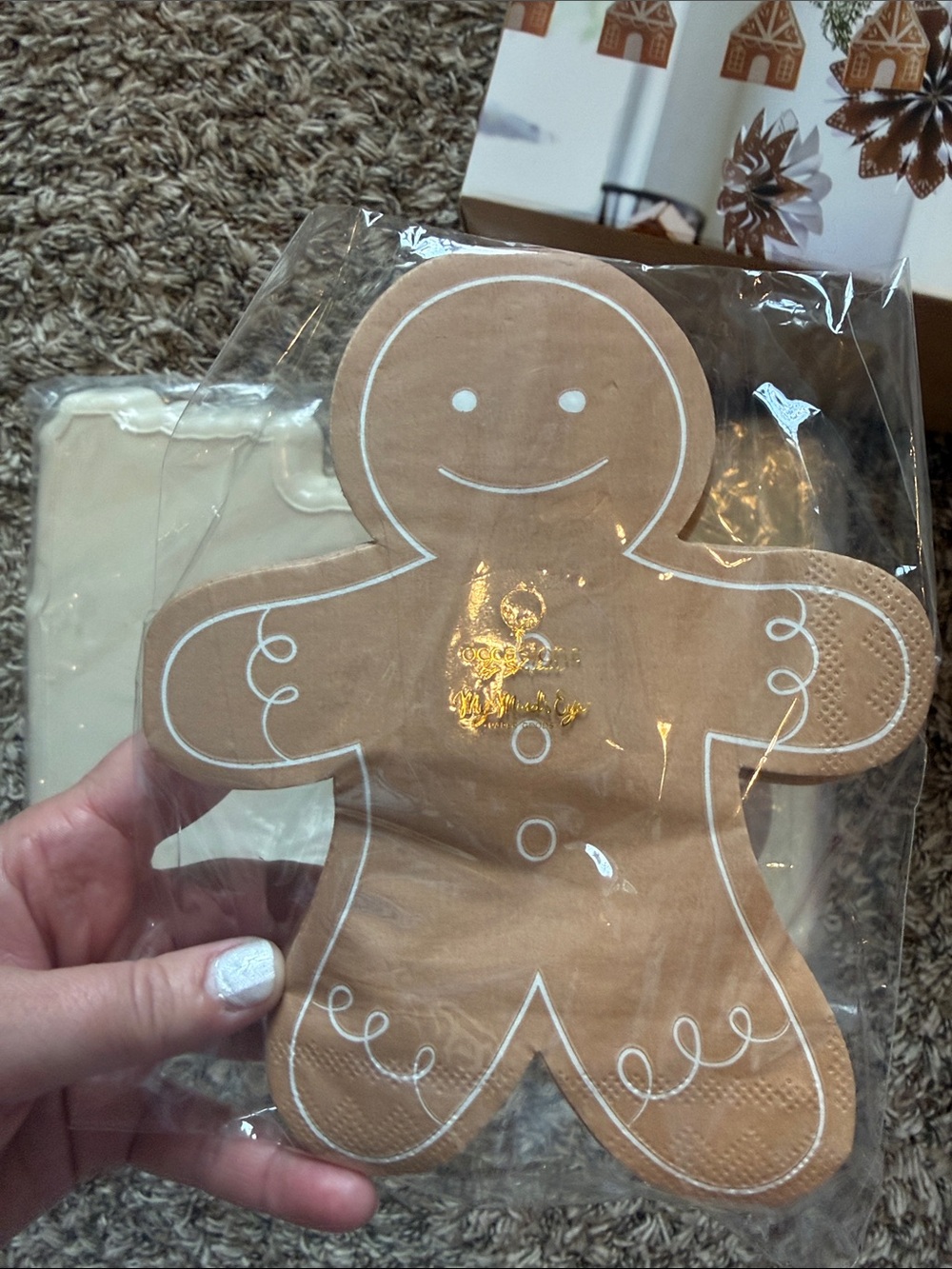Gingerbread House Felt Banner (qty 2) & Gingerbread Decor - Brown Cream - Picture 8 of 9